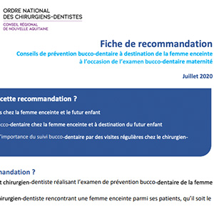 Examen bucco-dentaire de prévention chez la femme enceinte