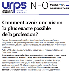 URPS INFO N° 3 – MAI 2017