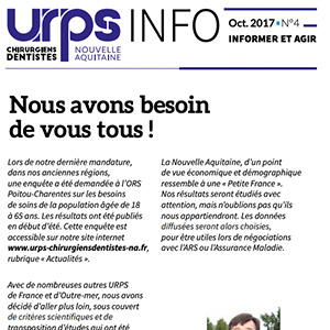 URPS INFO N°4 – OCTOBRE 2017