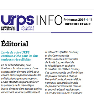 URPS INFO N°08 – PRINTEMPS 2019